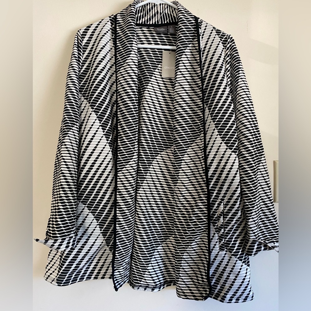 NWT Chico's Travelers Texture Jacquard Jacket - size 1 * M * 8
